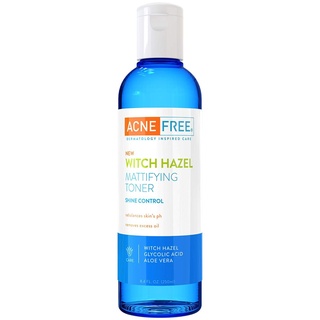 [ของแท้ 100%] ACNE FREE WITCH HAZEL MATTIFYING TONER WITH GLYCOLICACID ALOE VERA 8.4 Ounce (250 ml.)