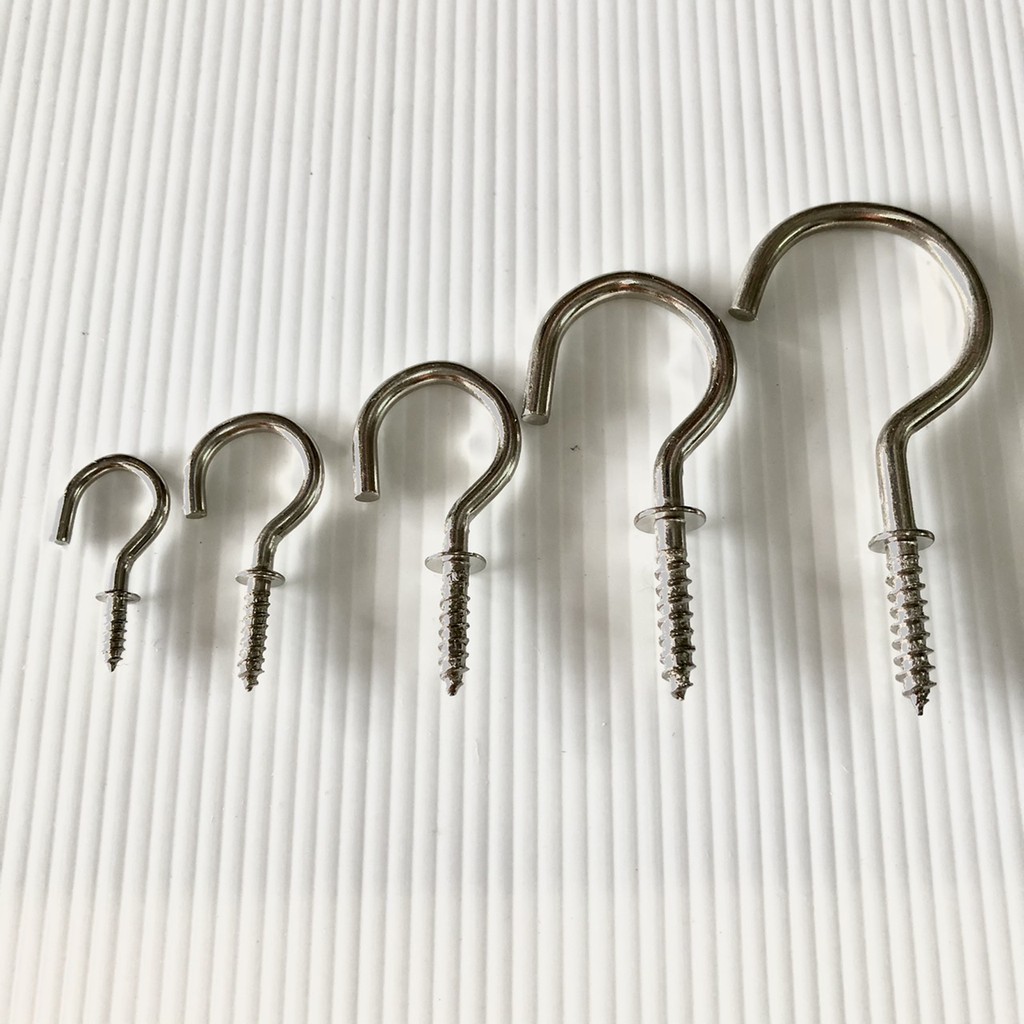 Hooks 3 บาท ตะขอตัวC ตะขอตัวซี (ครบทุกเบอร์) ชุบซิงค์ ตะขอ ขอตัวซี ขอตัวc ตะขอแขวน ตะขอเกี่ยว ตะขอติดผนัง ติดเพดาน Home & Living