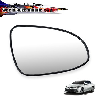 เนื้อเลนส์กระจก เลนส์กระจกมองข้าง ขวา ใส่ Toyota Vios Altis Yaris Camry ปี 2014 - 2019 Wing Side Door Mirror Glass Len