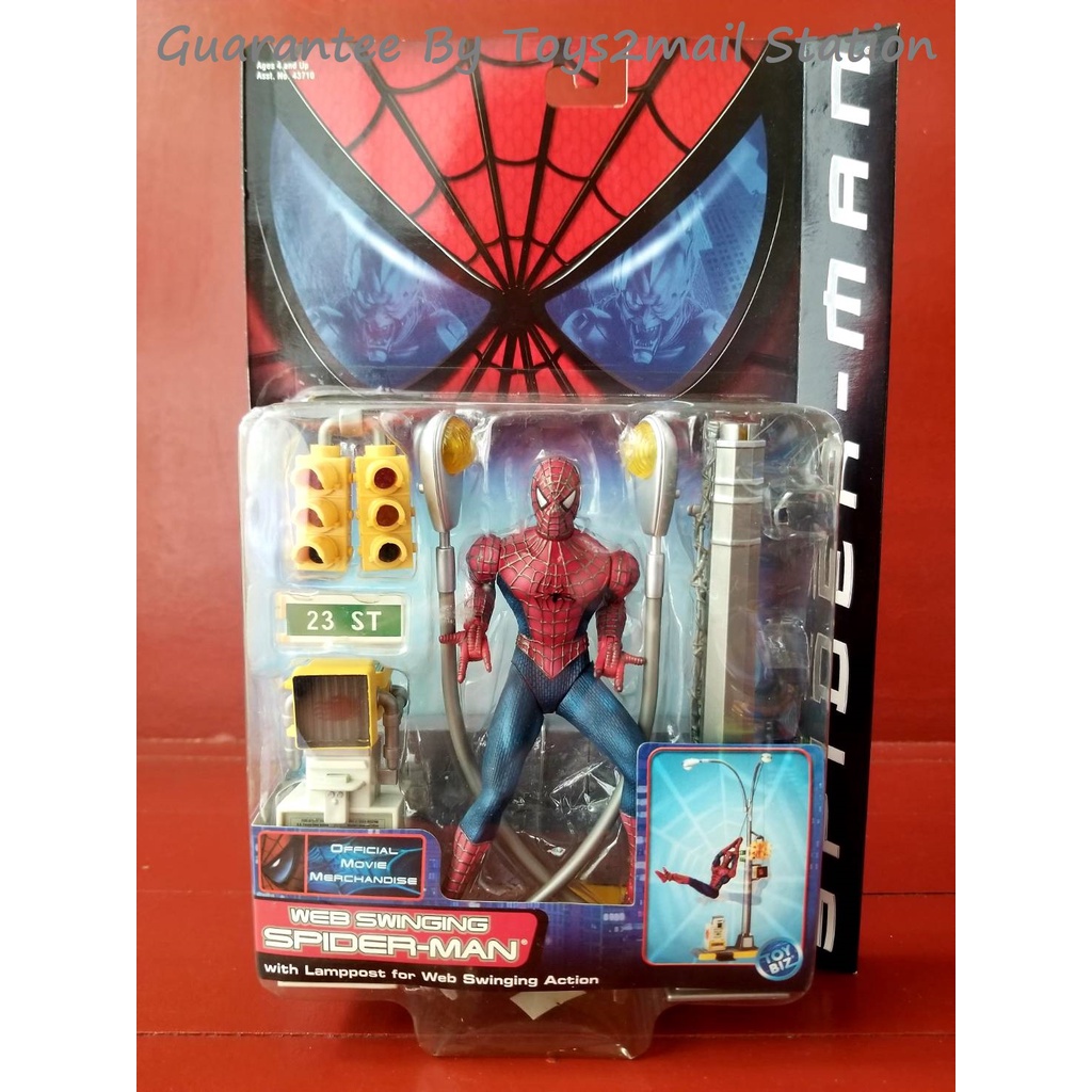 [ULTRA RARE] TOY BIZ 2002 SPIDER-MAN : WEB SWINGING SPIDER-MAN with LAMPPOST FOR WEB SWINGING ACTION