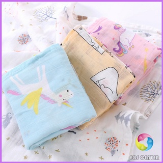 Eos Center ผ้าห่อตัวเด็กแรกเกิด มัสลินคอตตอน 100% ขนาด 120*120 cm Muslin Baby towel