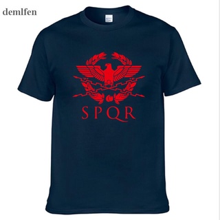 เสื้อผ้าผชLsmtx1 เสื้อยืดแขนสั้นลําลอง ผ้าฝ้าย พิมพ์ลาย Spqr Roman Gladiator Imperial Golden Eagle พลัสไซซ์ สําหรับผู้ชา