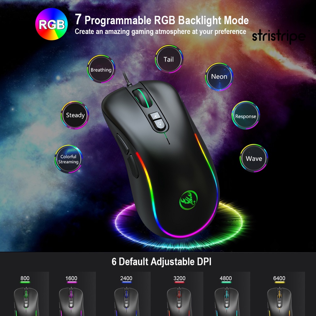 (Str) Hxsj RGB Backlight เมาส์ คีย์บอร์ดเล่นเกม 35 คีย์ แบบพกพา 2 ชิ้น ...