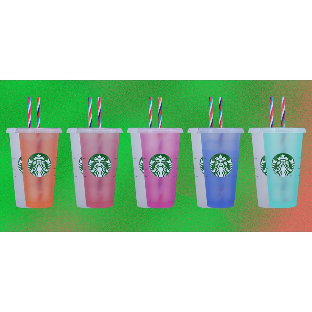 แก้ว Starbucks เปลี่ยนสีได้, Mystery Color Changing Cold Cup, รุ่นหายาก USA Summer 2022, ของแท้ มือ 