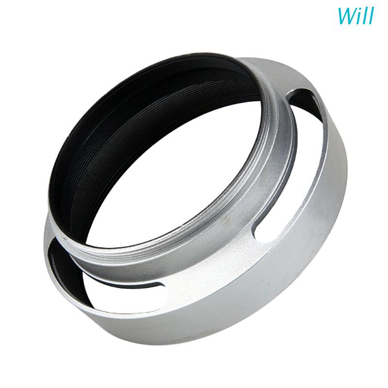 Will 40.5mm Aluminium Silver Lens Oblique Cover Internal thread Hood For Leica Slr #7
