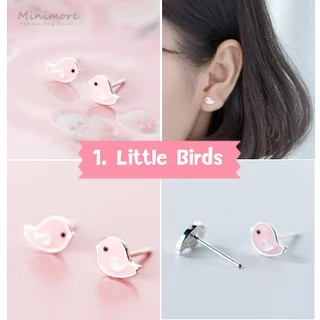 [SE302]🌟ต่างหูเงินแท้ 92.5%🌟 Sweet Animals 🐦🐣🐇🐳 ต่างหูสไตน์มินิมอล แนวญี่ปุ่น