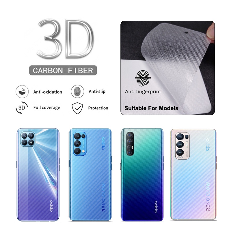 ฟิล์มคาร์บอนไฟเบอร์ ป้องกันด้านหลังโทรศัพท์มือถือ สำหรับ OPPO Reno 7 6 Z 5 4 Pro 5G Reno 2F 10X Zoom