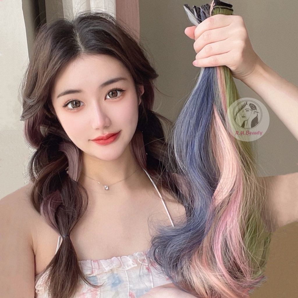 แฮร์พีซลอน ผมปลอม กิ๊บต่อผม ผมไฮไลท์แบบลอน พร้อมส่งในไทย