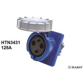 HTN 3431 ปลั๊กตัวเมียฝังเฉียง 2P+E 125A 230V IP67 6h