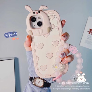 เคสซิลิโคนนิ่ม ลายกระต่ายน่ารัก กันตก สําหรับ iPhone 13 12 11 pro max