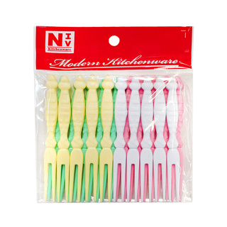 💥โปรสุดพิเศษ!!!💥 NIV ส้อม Lucky Party (แพ็ค 20 ชิ้น) สีเหลือง - ขาว Disposable Tableware