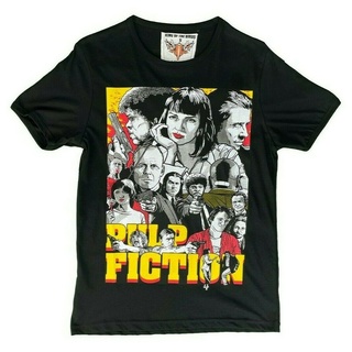 เสื้ เสื้อยืด พิมพ์ลายโปสเตอร์ภาพยนตร์ Pulp Fiction คุณภาพสูง สไตล์คลาสสิก สําหรับผู้ชายS-5XL