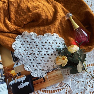 Ins Vintage Lace Coaster Home Table Decor Photo Props Lace Placemat Tablecloth Photography Background