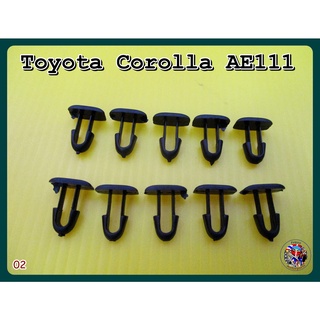 กิ๊บรีดน้ำฝากระโปรง สีดำ( 02) - Toyota Corolla AE111 Hood Bonnet Clip Lock Set 10Pcs. BLACK