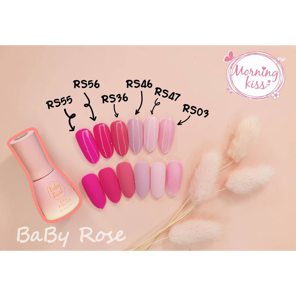 ยาทาเล็บ สีเจล สีทาเล็บเจล Baby Rose 8 ml เฉดสีสวยมาก (By Morning Kiss)