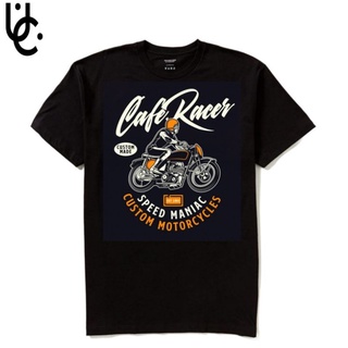 เสื้อยืดสีขาวเสื้อยืด ผ้าฝ้าย ขนาดใหญ่ พิมพ์ลายการ์ตูนอนิเมะ Cafe racer series สไตล์วินเทจ เรโทร 30s สําหรับผู้ชาย และผู