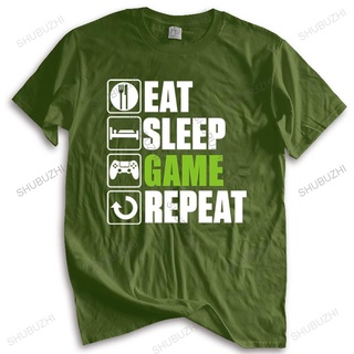 ถูกสุดๆเสื้อยืดแฟชั่น แขนสั้น พิมพ์ลายเกม Eat Sleep Game ทรงหลวม สําหรับผู้ชาย