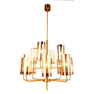 โคมไฟช่อ ไฟช่อ CARINI MODERN YJD-046-12 แก้ว/โลหะ สีใส/ทอง 12 หัว โคมไฟภายใน โคมไฟและหลอดไฟ CHANDELIER CARINI YJD-046-12