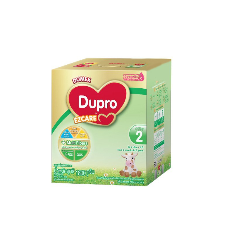 Dupro ดูโปร EZCARE อีแซดแคร์ สูตร 2 ขนาด 1800 กรัม นมผงสำหรับเด็กเล็กอายุ 6 เดือน-3 ปี