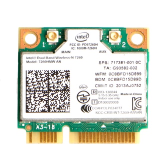 R* การ์ดไร้สาย Dual Band สําหรับ 7260 7260HMW ac Mini PCI-E 2 4G 5Ghz Wlan Wifi