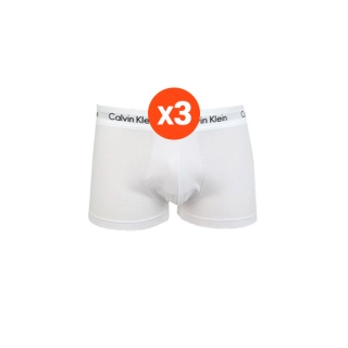 CALVIN KLEIN กางเกงในชายแพค 3 รุ่น U2664 100 สีขาว PACK 3