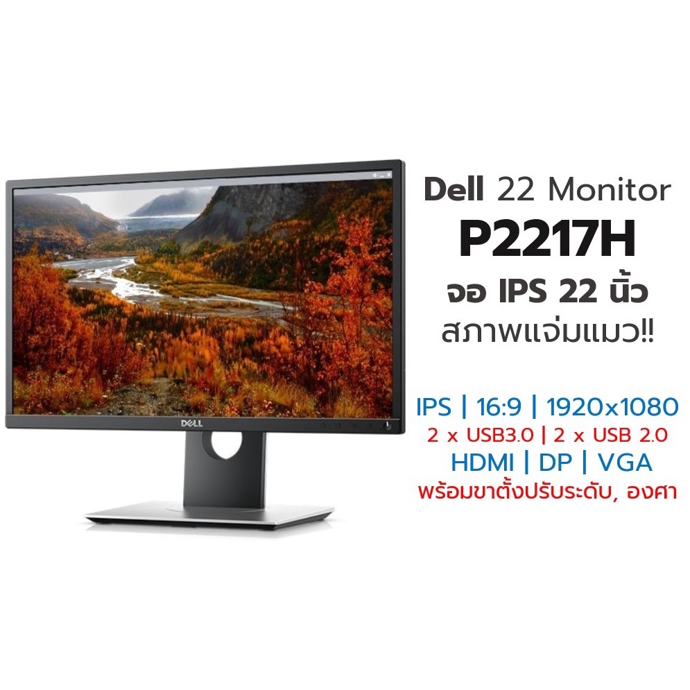 จอคอมพิวเตอร์ 22นิ้ว Dell P2217H FullHD