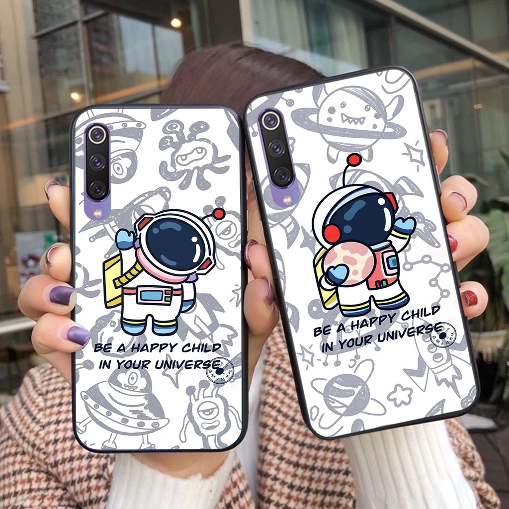 เคส Xiaomi Mi 9 - Mi 9 SE พร้อมลายจักรวาลน่ารักและน่ารัก เคสนักบินอวกาศ