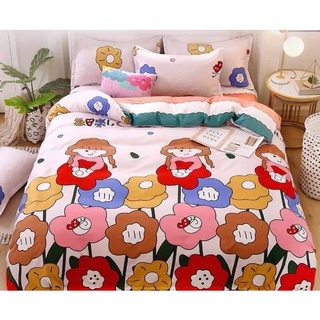 ชุดเครื่องนอนลายเด็กผู้หญิงน่ารักๆ ขนาด 3.5,5,6 ฟุต ผ้าปูที่นอน + ผ้านวมครบชุด