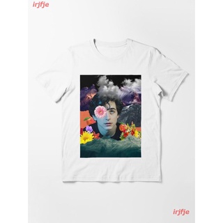  100%COTTONNew Timothee Chalamet Collage Essential T-Shirt ผู้หญิง ดพิมพ์ลาย เสื้อยืดผ้าฝ้าย คอกลม cotton แฟชั่น sale Un