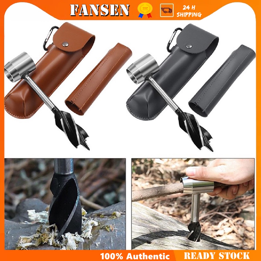 Trivella Manuale Per Bushcraft In Acciaio Temprato, Survival Settlers Tool, Con Fondina E Moschettone, Ideale Per Campeggio