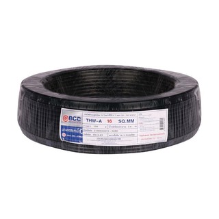 สายไฟ สายเมน สายไฟบ้าน อย่างดี มอก. THW-A BCC 1x16 ตร.มม. 100 ม. สีดำ ELECTRIC WIRE THW-A BCC 1X16SQ.MM 100M BLACK