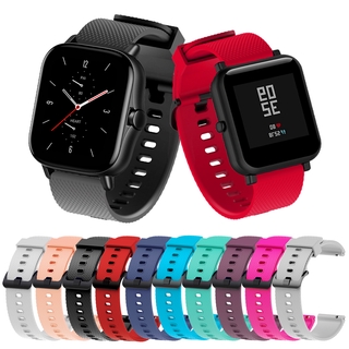 สายนาฬิกาข้อมือซิลิโคน แบบเปลี่ยน สําหรับ Xiaomi Amazfit GTS 4 3 2 2e 2Mini / GTS 4 Mini Huami Amazfit bip Lite bip 3 bip u pro bip s GTR 42 มม.