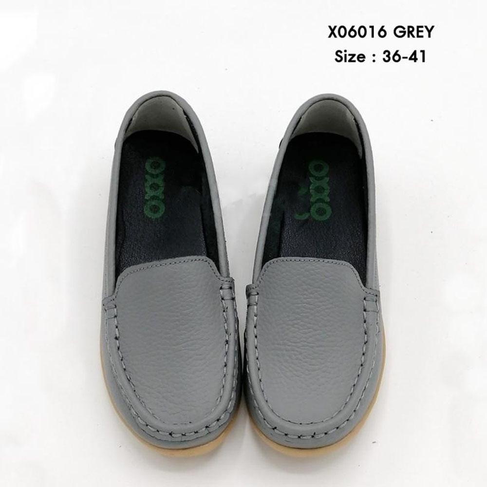 OXXO รองเท้าเพื่อสุขภาพหนังแท้ หนังวัว ส้นเตารีด หนังนิ่มมากใส่สบายพี้นกันลื่น มีถึงไซส์41 รุ่น X06016