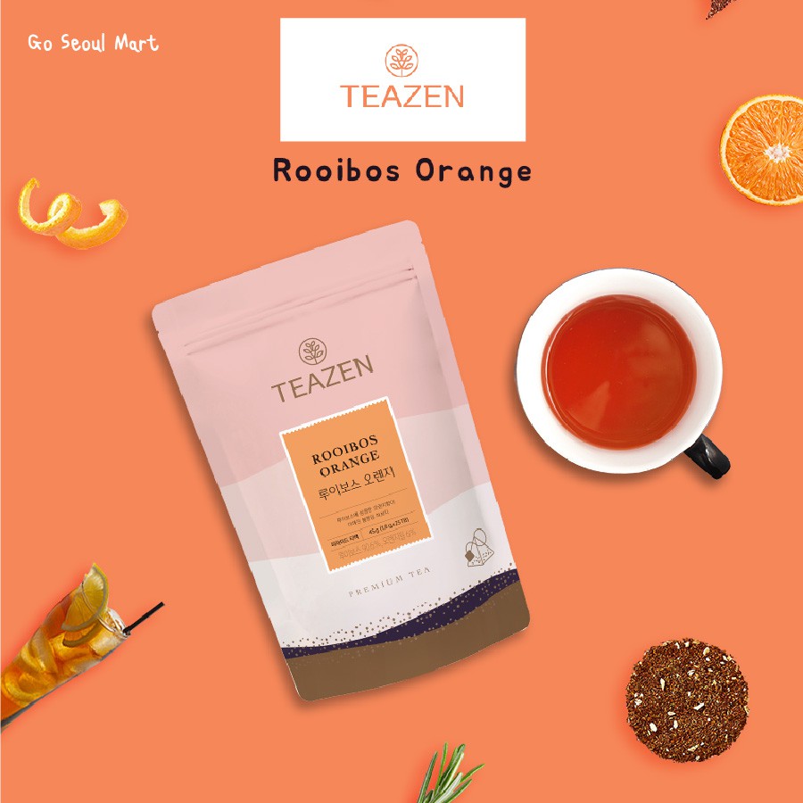 Teazen Rooibos Orange (루이보스 오렌지) สูตร Premuim tea ⚡️พร้อมส่ง⚡️ ชารอยบอส | Go Seoul Mart