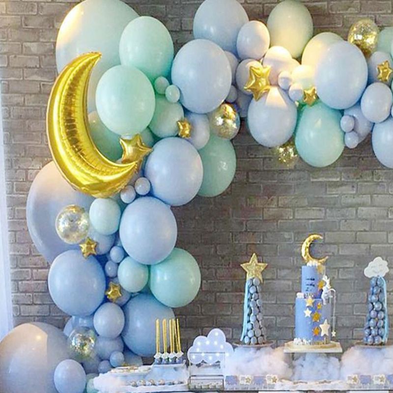 Ocean Blue Theme Birthday Metallic Sequins Balloon Decoration Set Girl ...