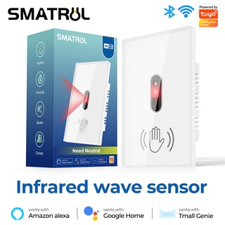 Smatrul แผงสวิตช์ไฟติดผนัง ระบบเซนเซอร์อินฟราเรด ไม่ต้องสัมผัส WIFI Tuya สําหรับ Alexa Google Home Smart Life