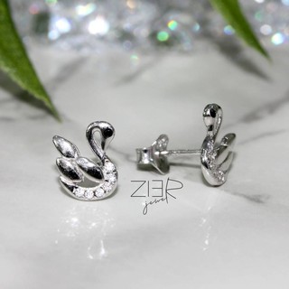 ต่างหูเงินแท้ 925 ประดับพลอยCZ Earring Silver 925 With Cubic Zirconia-(E27160051)