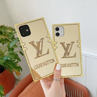 เคสโทรศัพท์ Huawei P20 P30 Lite Mate10 Mate20 Pro Nova 3 3i 3e 4 4e 5T 7 7SE Honor 8X 10 Y7A Y7 Pro Y9 Prime 2019 Y6P 2020 Luxury Classic Brand Gold Diamond Mirror Glitter Square Phone Case