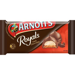 🔥The Best!! Arnotts Royals Dark Chocolate  บิสกิต อบกรอบ สอดไส้ ครีม รส ข็อคโกแลต อาร์น็อตส์ 200 กรัม คุณภาพระดับพรีเมี