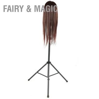 Fairy &amp; Magic อุปกรณ์ขาตั้งวิกผมสีดําสามารถปรับได้