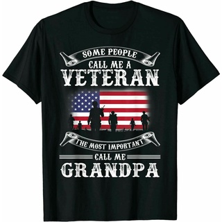 เสื้อยืดผ้าฝ้าย เสื้อยืดลําลอง แขนสั้น พิมพ์ลาย LIMITED ProudArmy Veteerran Grandpa Fathers Day ของขวัญวันพ่อ สําหรับผู้