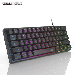 [MageGee TS91 60% Compact Wired Keyboard 61 Keys RGB Backlight Small Portable Office Computer Membrane Keyboard For Wind