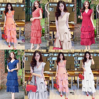 เดรสระบายแต่งริบบิ้น KP8234