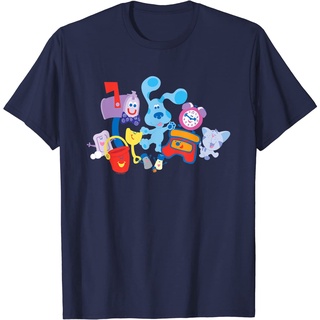 เสื้อยืดผ้าฝ้ายพรีเมี่ยม เสื้อยืด พิมพ์ลาย Blues Clues Friend Party