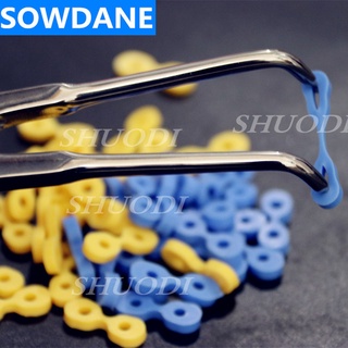 160 Pcs Autoclavable Dental Elastic Rubber Fixing Wedges Matrix Matrices Dam Composite ( 80 Pcs each of Blue and Yellow