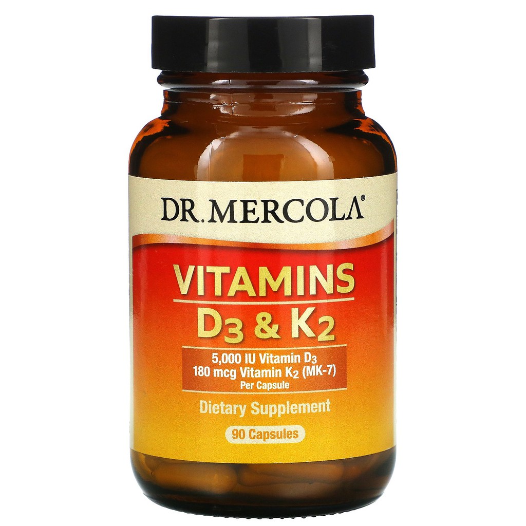 💥สินค้าUSA🇺🇸Dr. Mercola, Vitamins D3 & K2, 30 Capsules