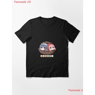 【hot tshirts】เสื้อยืดผ้าฝ้ายพิมพ์ลายขายดีChibi Yuru Camp (Laid-Back Camp) Essential T-Shirt เสื้อยืดพิมพ์ลาย เสื้อยืดผู้