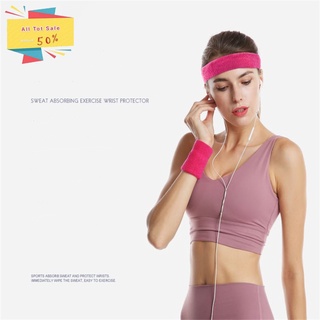 3 PCS Sports Headband Breathable Towel Sweat-absorbent Solid Color Yoga Fitness