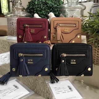 ) LYN Short Wallet With Zip กระเป๋าสตางค์ใบสั้นขนาดมินิรุ่นแนะนำพกพาสะดวกวัสดุหนังแกะสังเคราะห์แบบนิ่ม