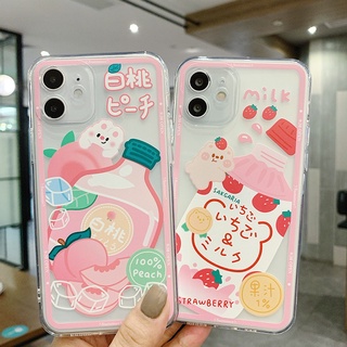 เคสโทรศัพท์มือถือนิ่ม ลายขวดเครื่องดื่มสตรอเบอร์รี่ พีช ญี่ปุ่น สําหรับ ITEL A60s S23 A57 A26 A37 A56 Pro A36 S15 Pro P36 P37 Pro Vision 1 2 Plus Infinix Smart 6 Plus Hot 20S 12 Play Zero X Neo Kawaii